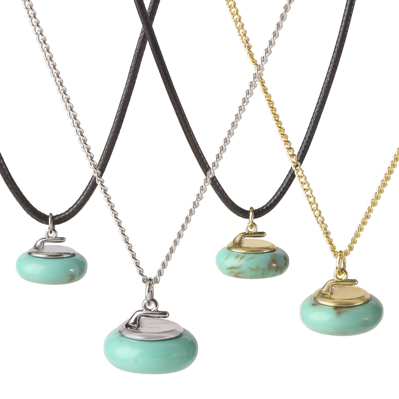 3D Curling Rock Halskette